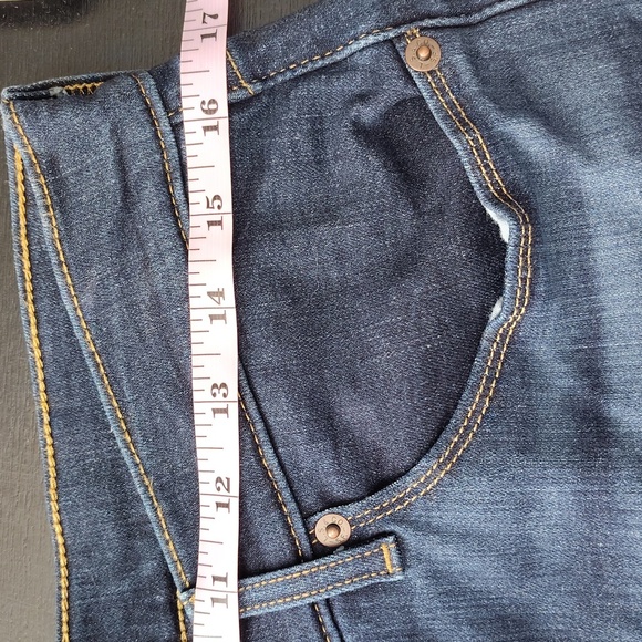 Levis Classic Straight Denim Jeans Size 10 Long Stretch Dark Wash - Picture 7 of 9